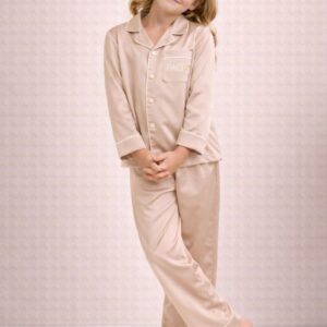 PAO Clothing Kinder Pyjama Set Luxe Comfort  Lange Mouw & Broek beige