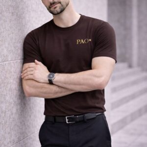 PAO Clothing Heren T-Shirt Premium Comfort Fit Brown