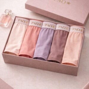 PAO Clothing Dames Boxershorts Set 5 Stuks Naadloos & Stretch Luxe Gift Box
